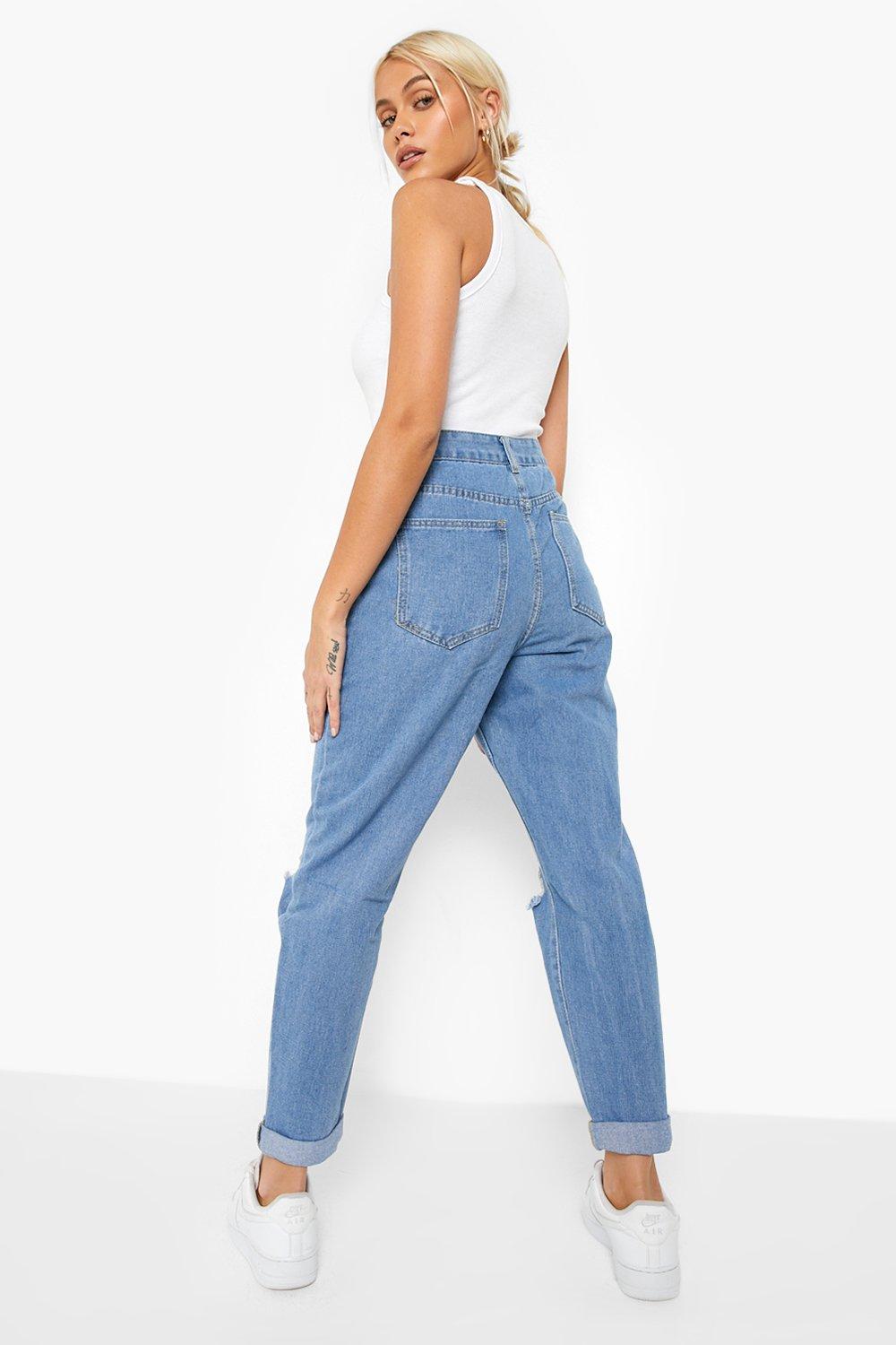 Boohoo high waisted hot sale mom jeans